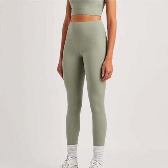 Varley Whitley High Rise Jersey Leggings in Sage Green Shadow Gray Size XL - Picture 2 of 16